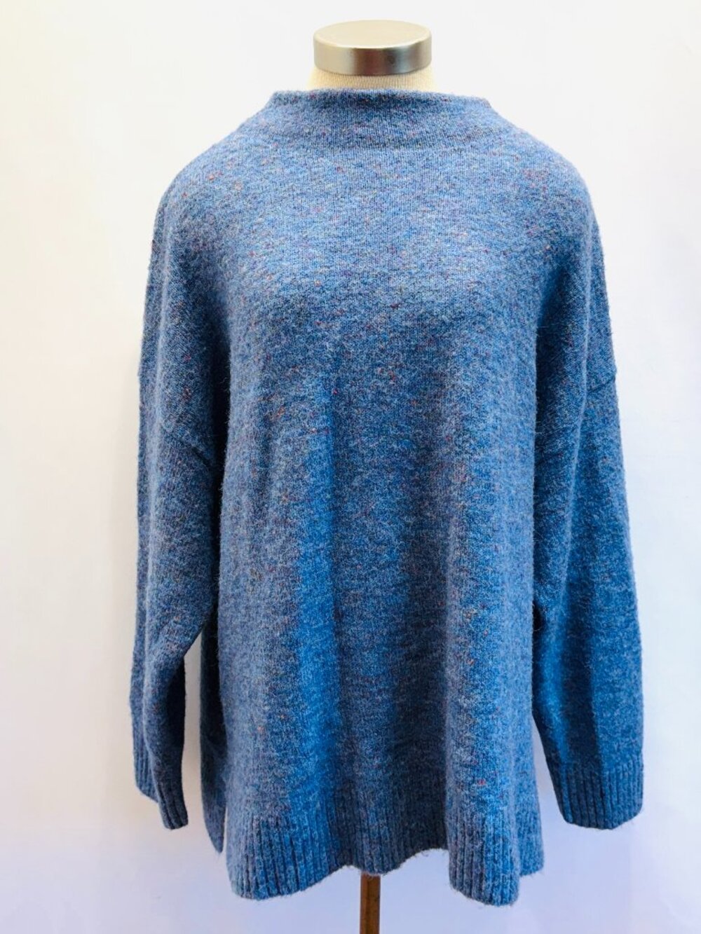 NWT WELL WORN Women Long Sleeve Pullover Blue Oversized Knit Sweater Size XXL